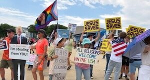 trump prayer rally protest